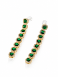 Emerald Square Drop Earrings