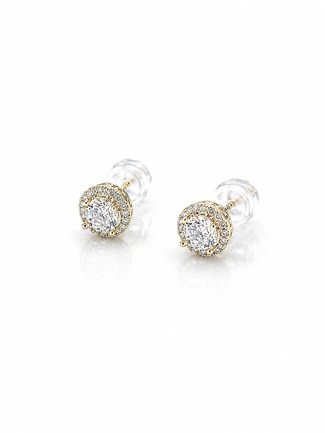 Round Diamond Star Stud Earrings