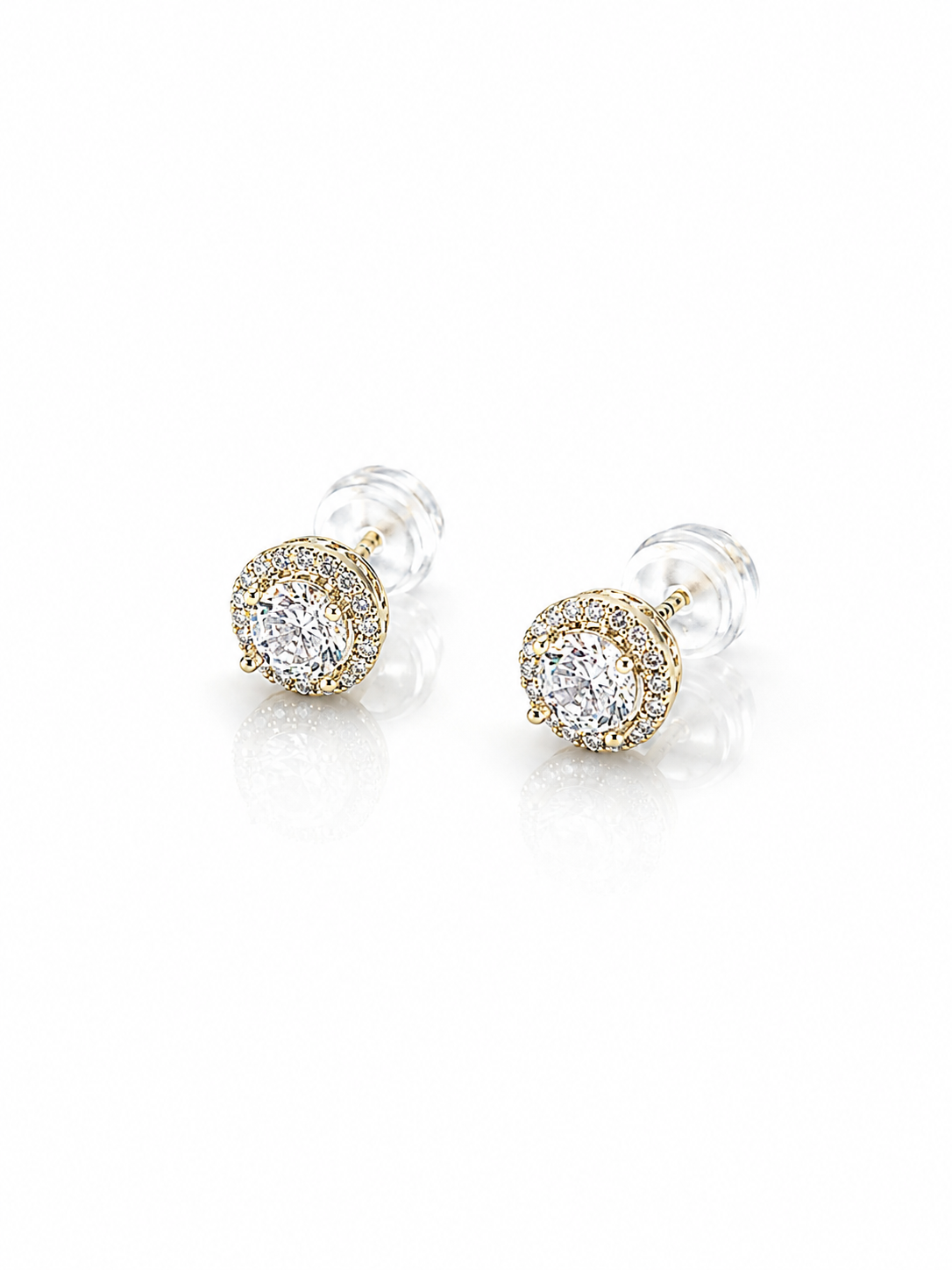 Round Diamond Star Stud Earrings