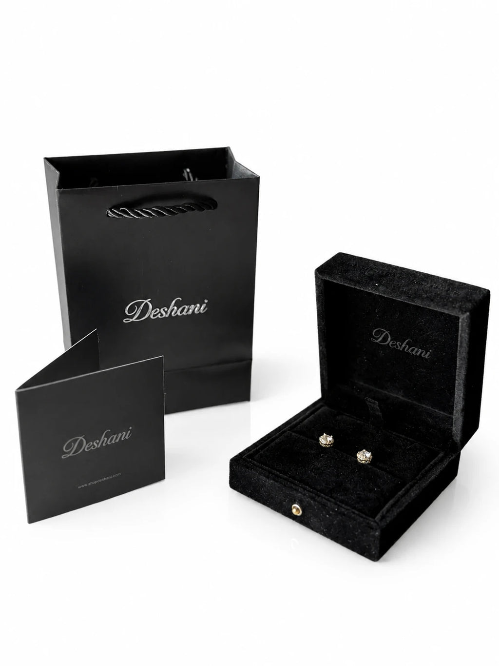 Detail view of Gold CZ Starburst Stud Earrings
