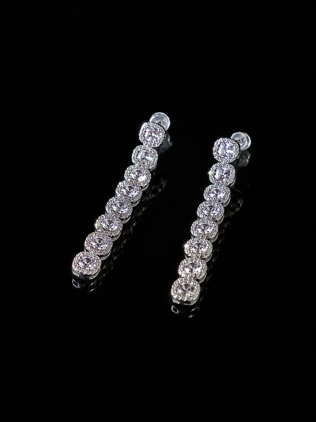Square Stone Drop Earrings