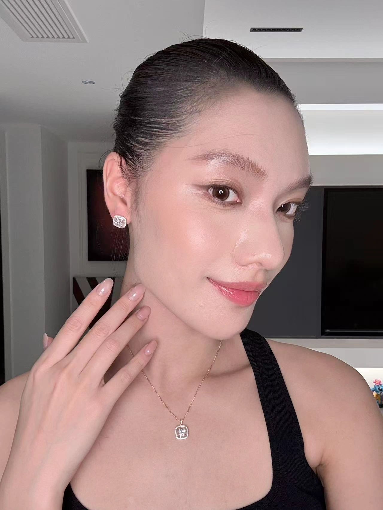 Square Cube Stud Earrings