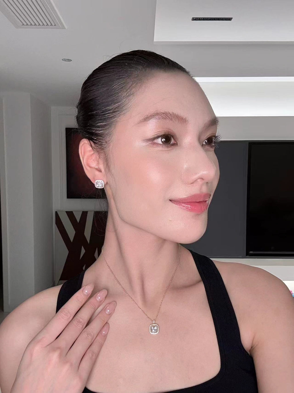 Square Cube Stud Earrings