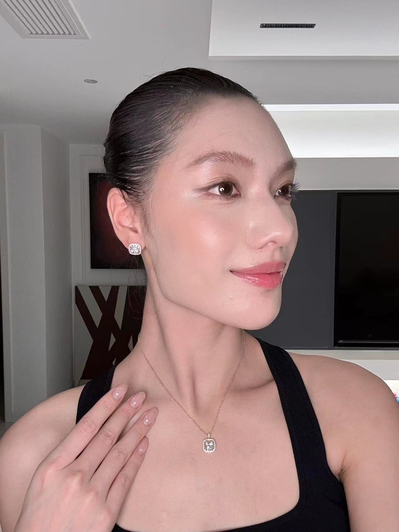 Square Cube Stud Earrings