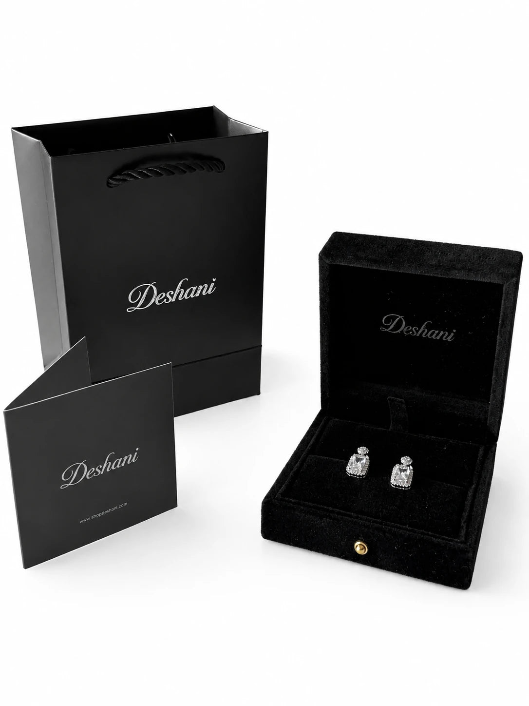 Retro Silver Square Drop Earrings