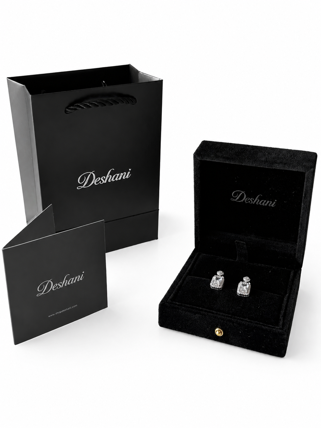 Retro Silver Square Drop Earrings