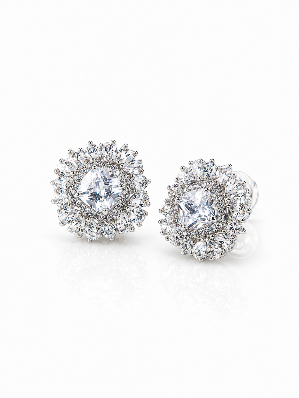 Floral Star Cluster Stud Earrings