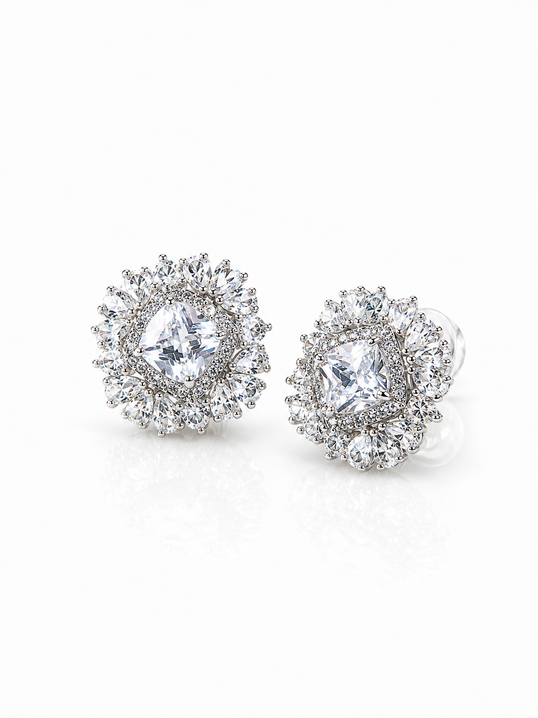 Floral Star Cluster Stud Earrings