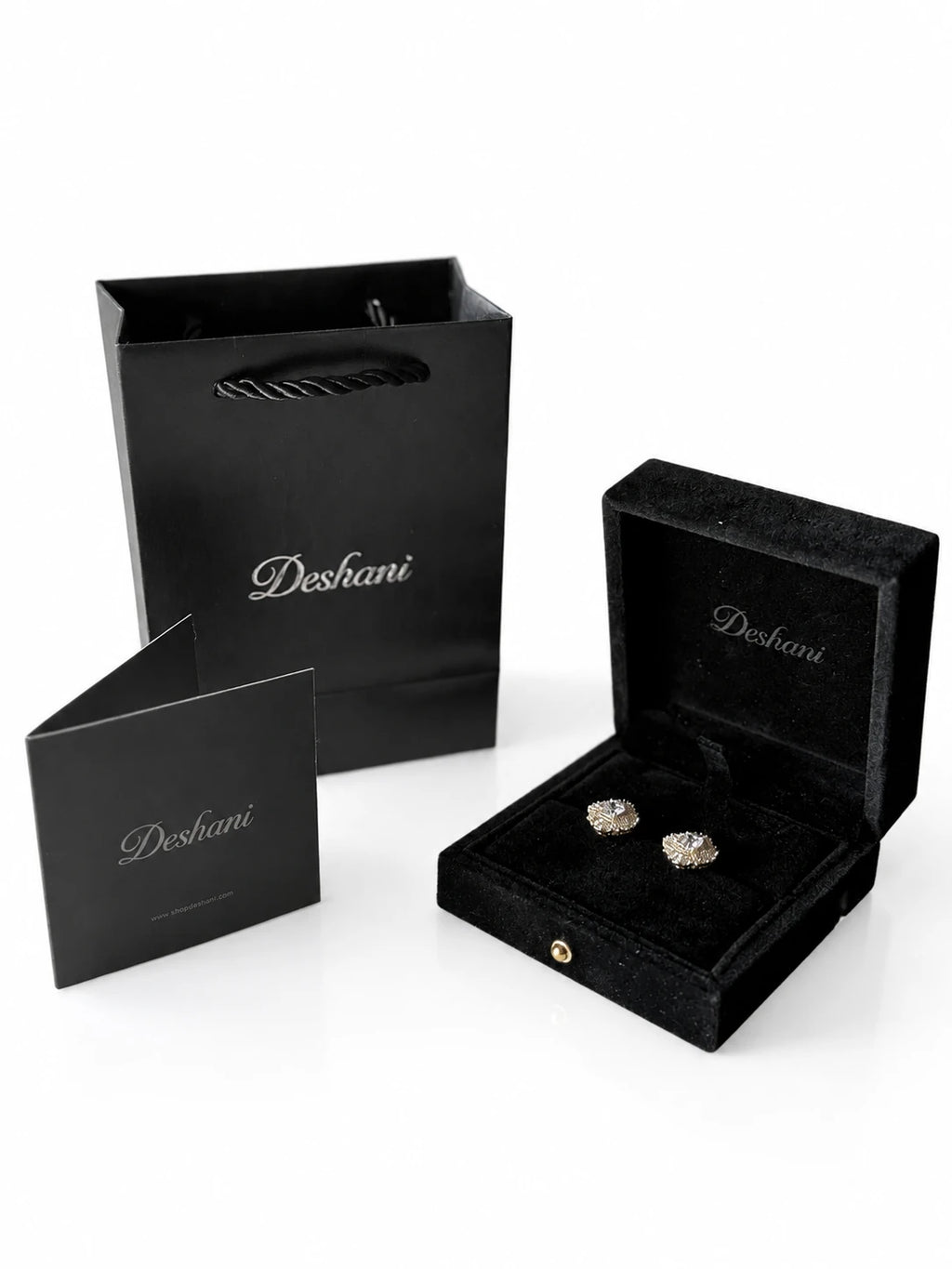Detail view of Golden Floral Star Stud Earrings