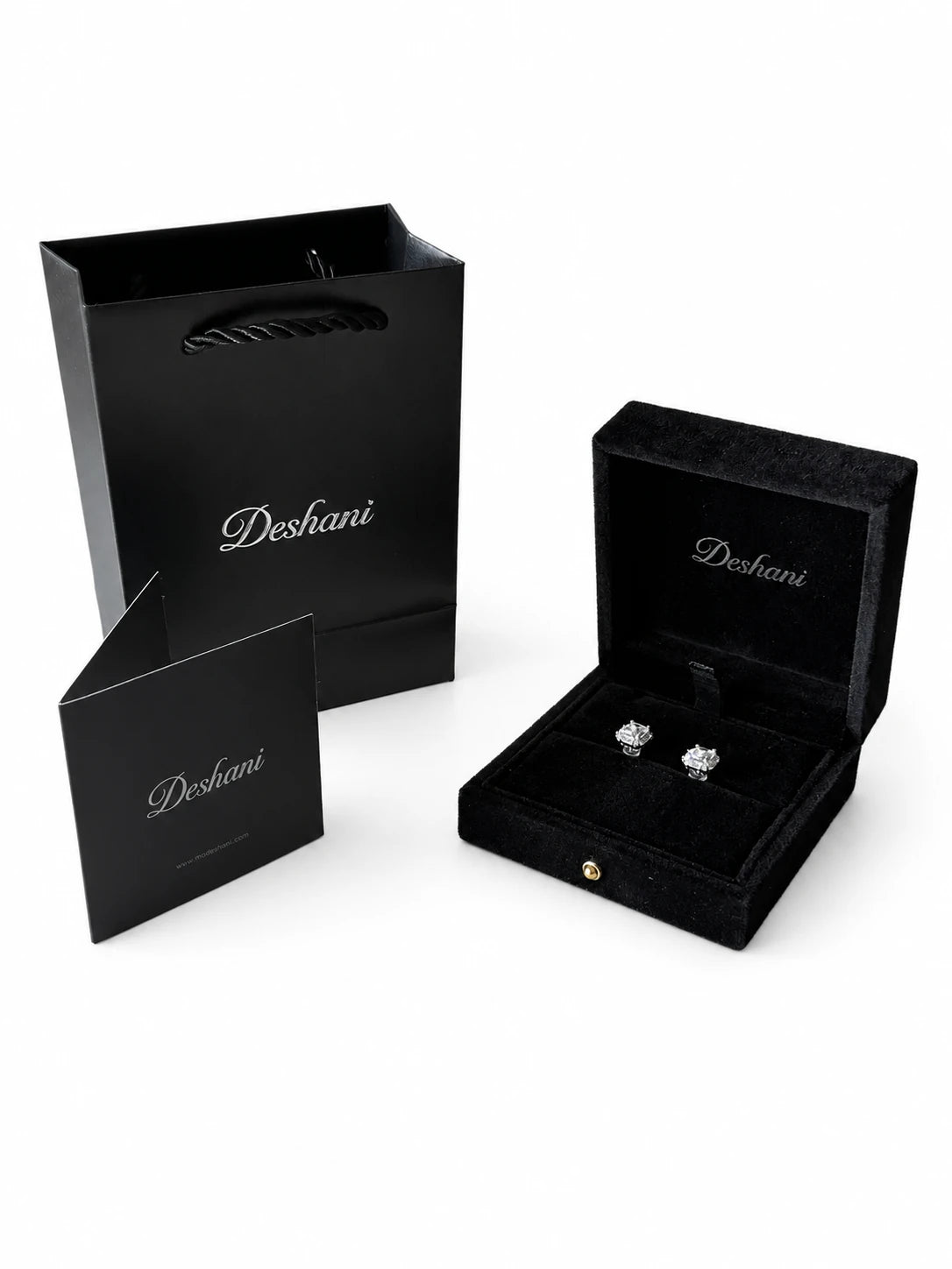 Rectangular Zircon Stud Earrings