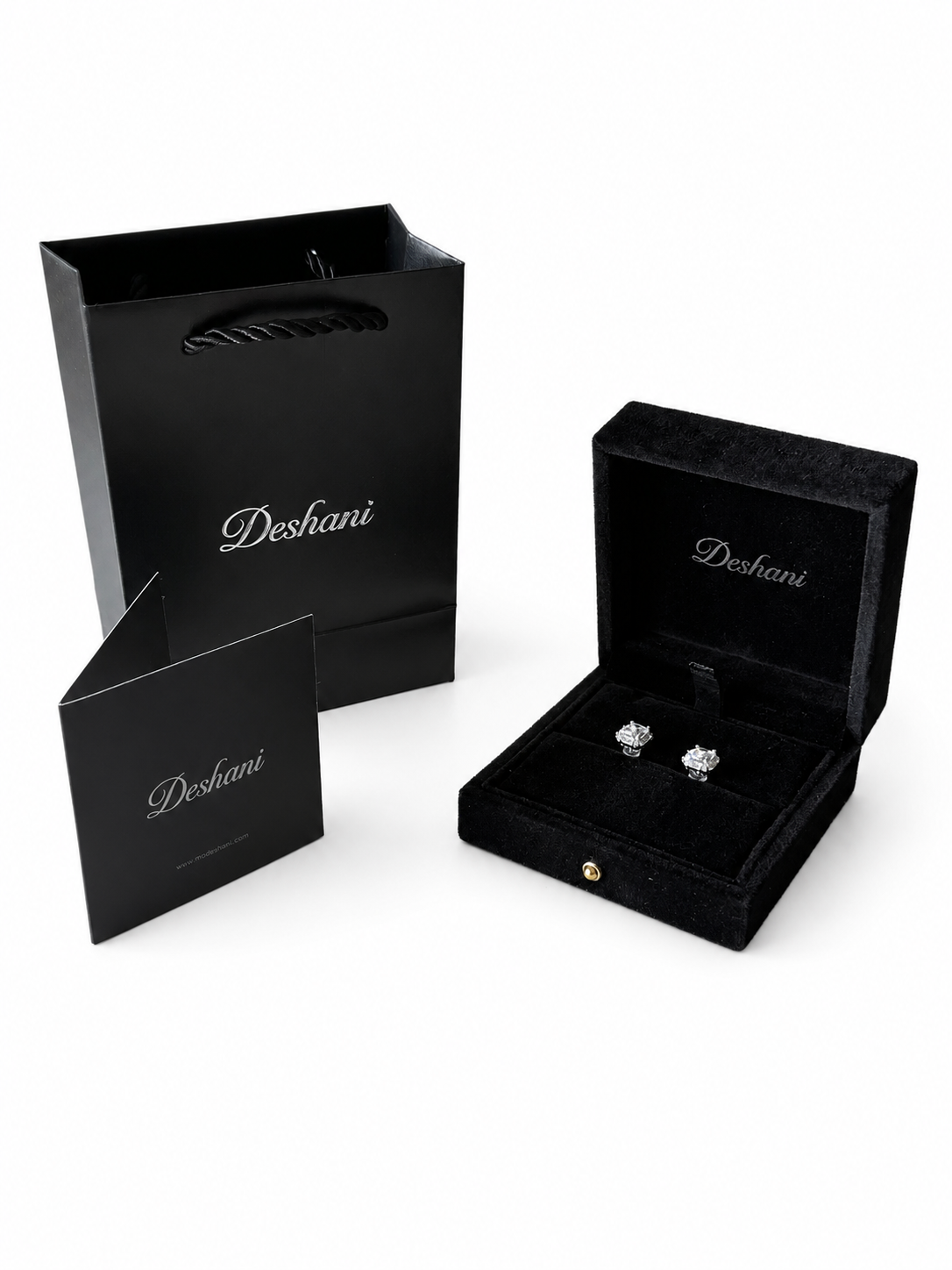Rectangular Zircon Stud Earrings