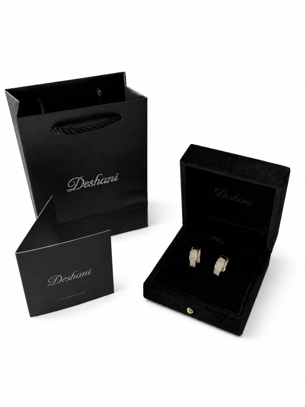 Gold Pavé Square Earrings