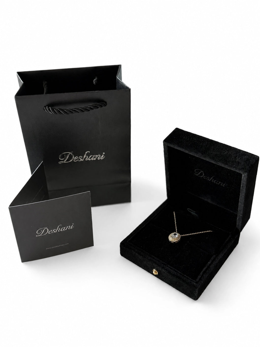 Oval Double Halo Gold Necklace