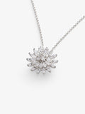 Multi-Layer Marquise-Cut Zircon Snowflake-Shaped Silver-Plated Pendant Necklace