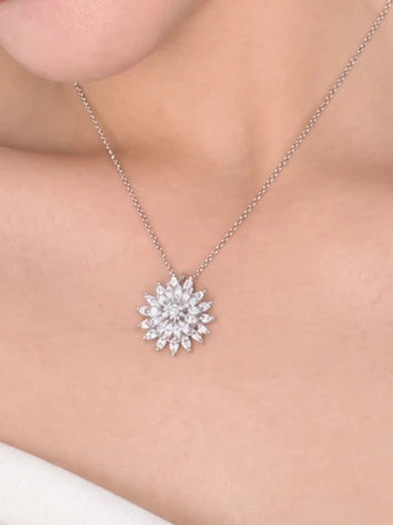 Marquise Snowflake Pendant Necklace