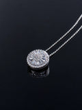Sunburst CZ Pendant Necklace on a black background
