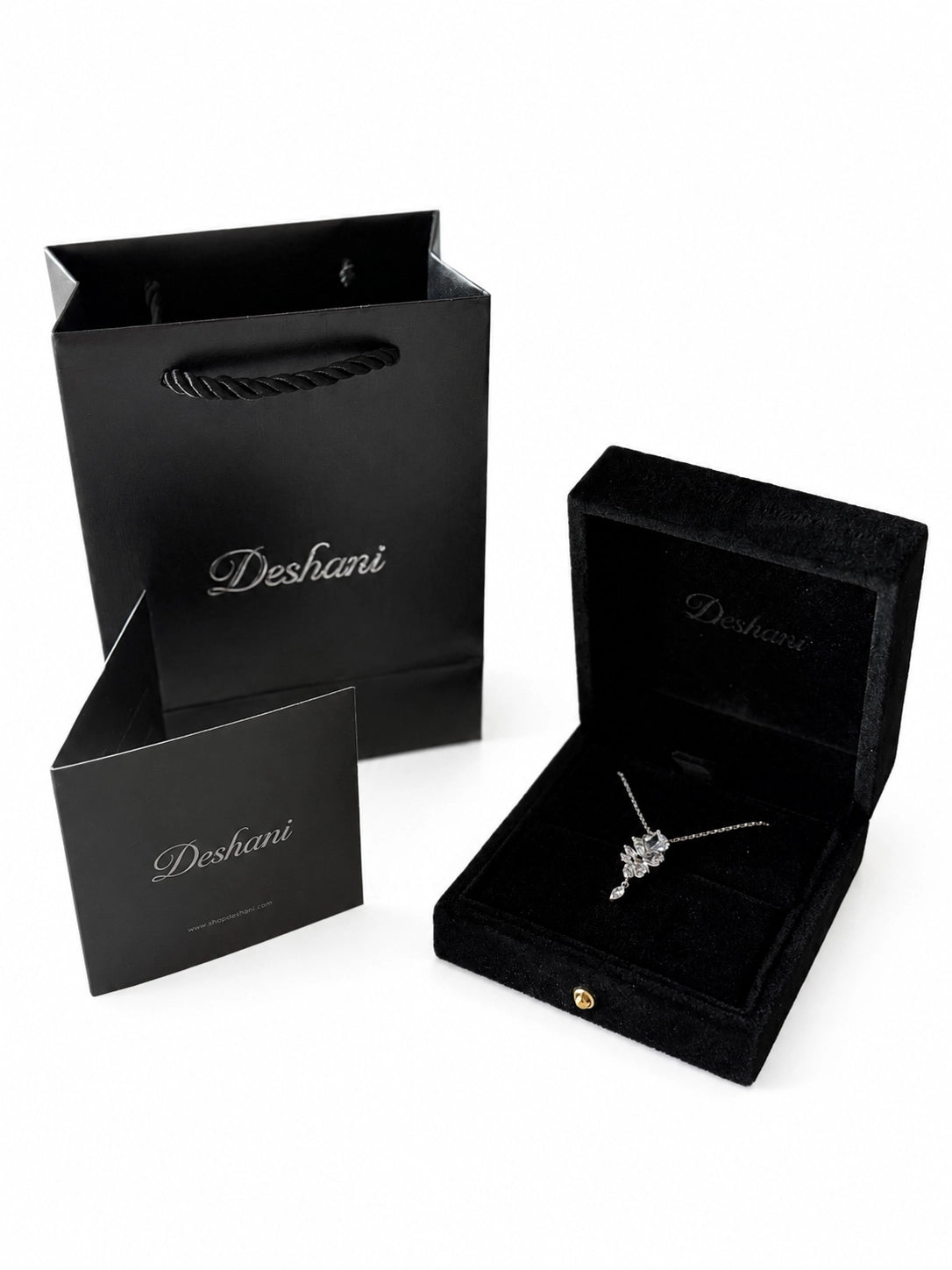 Cushion Marquise Drop Necklace