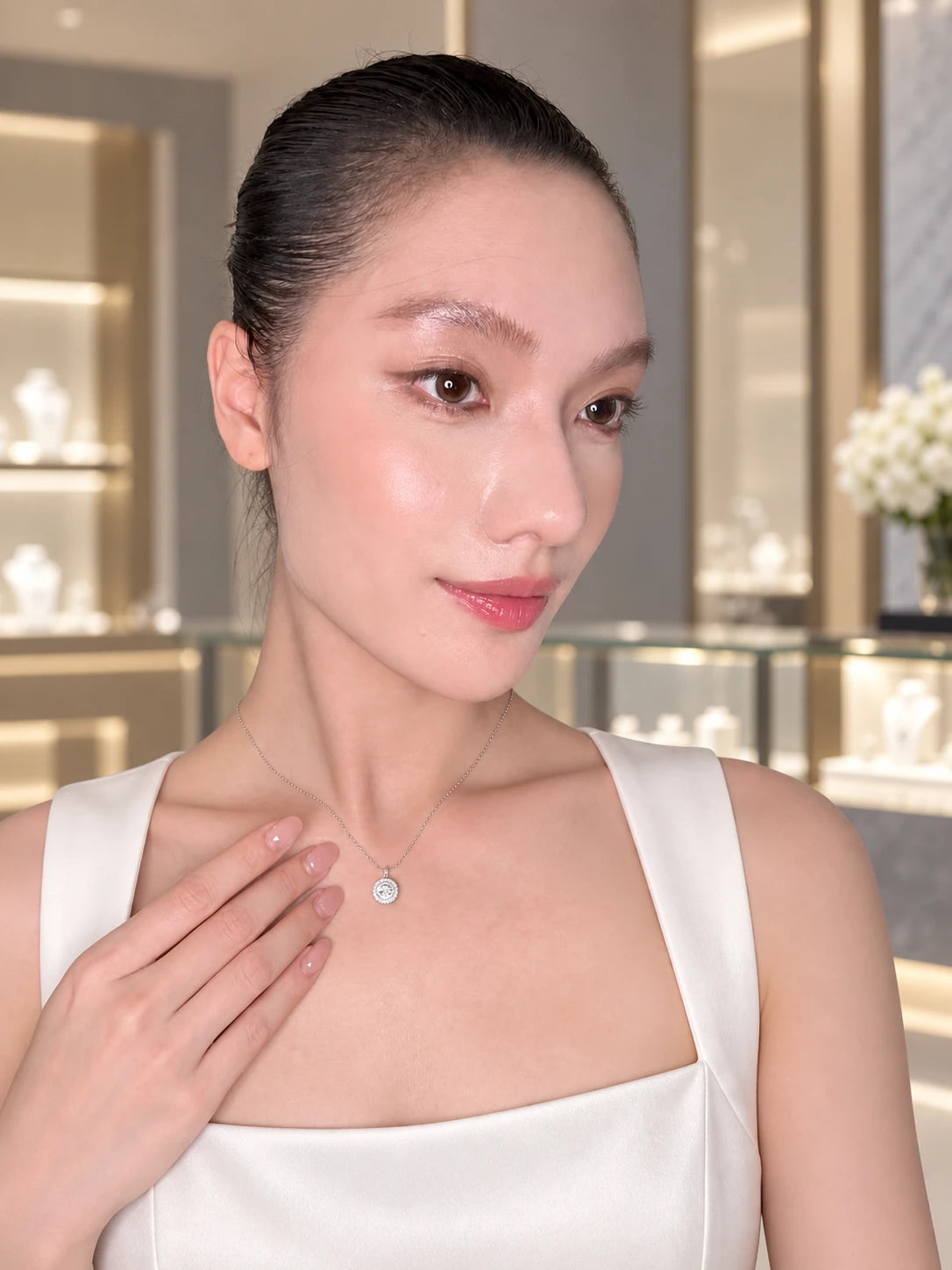 Silver Bezel Layered Necklace
