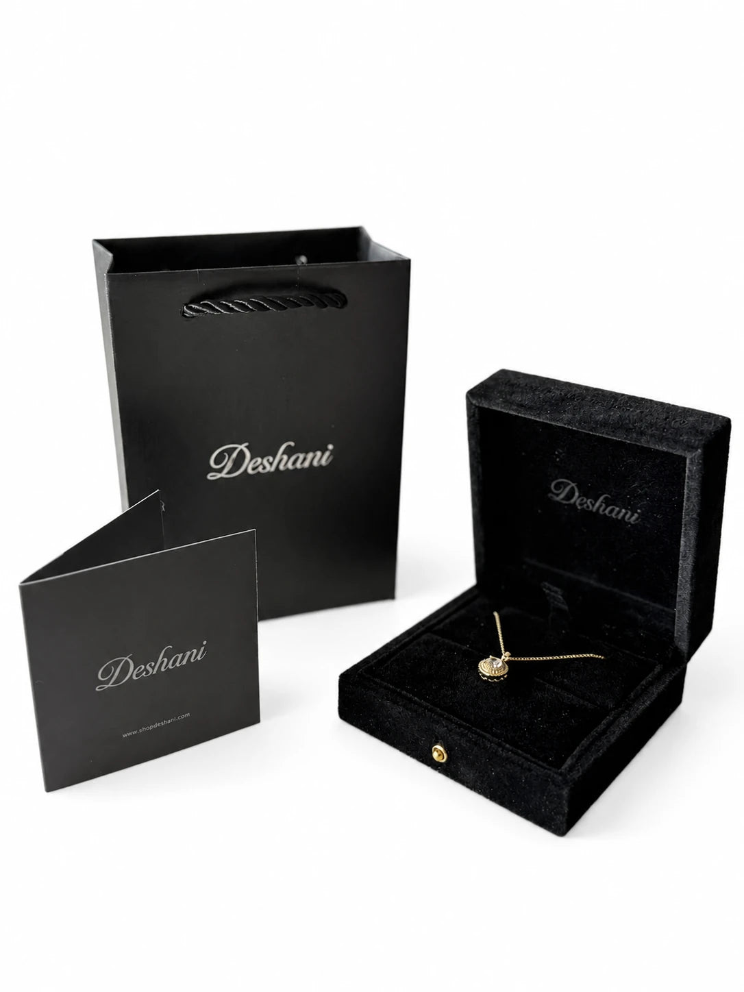Detail view of Gold Double Halo Pendant Necklace