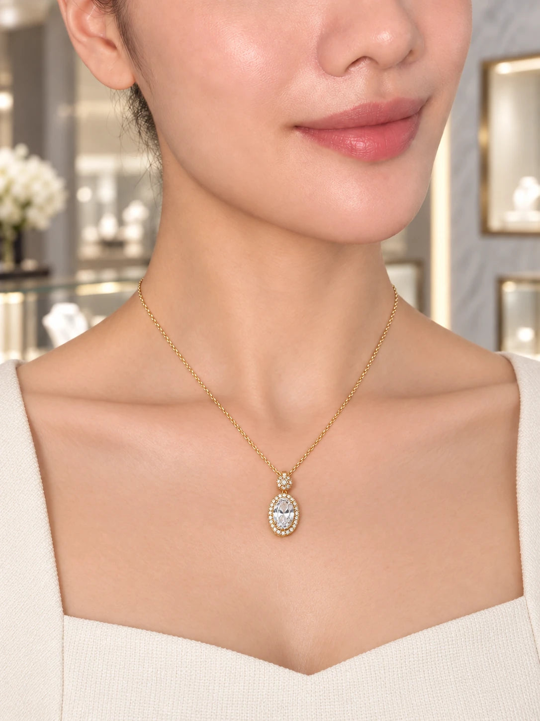 Oval & Marquise Pav¡§| Necklace