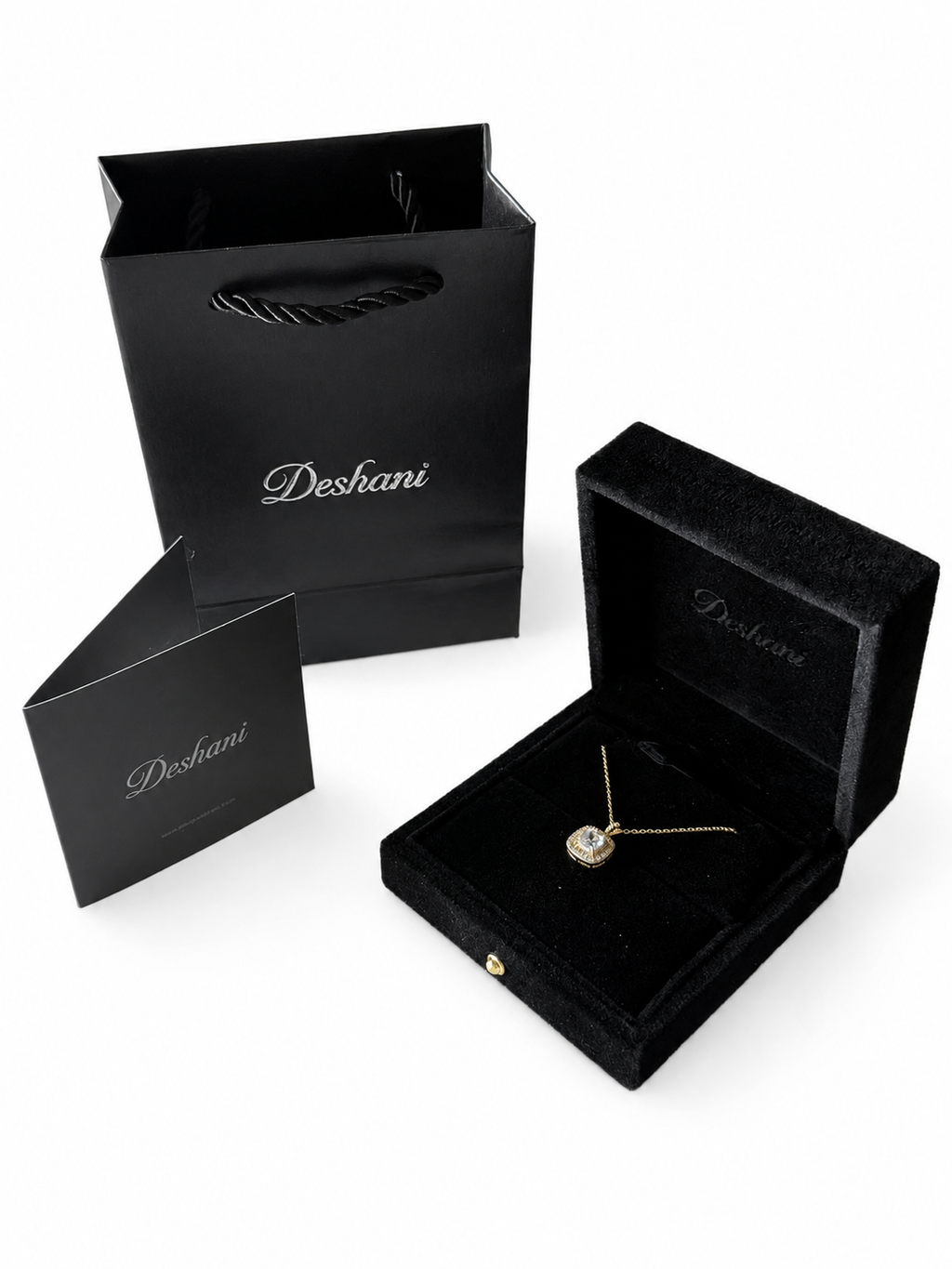 Gold Cube Pendant Necklace