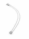 Silver Square Solitaire Necklace