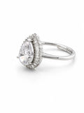 Rose-Yellow Center Stone Four-Prong Plain Band Ring