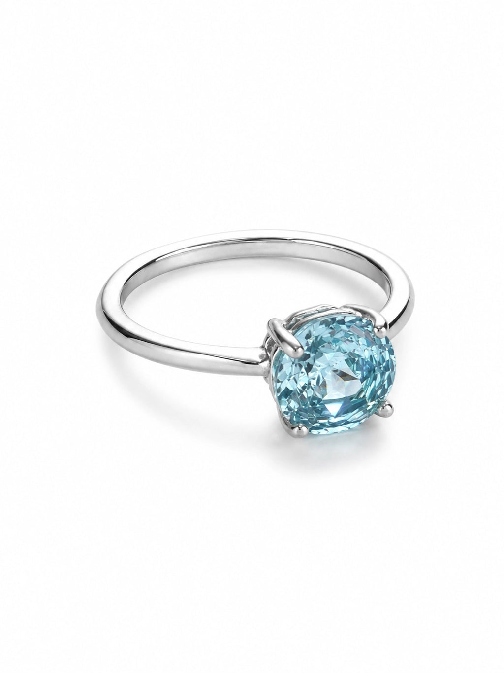 Gold-Plated Open-Band Ring With An Oval Center Stone And Double Halo