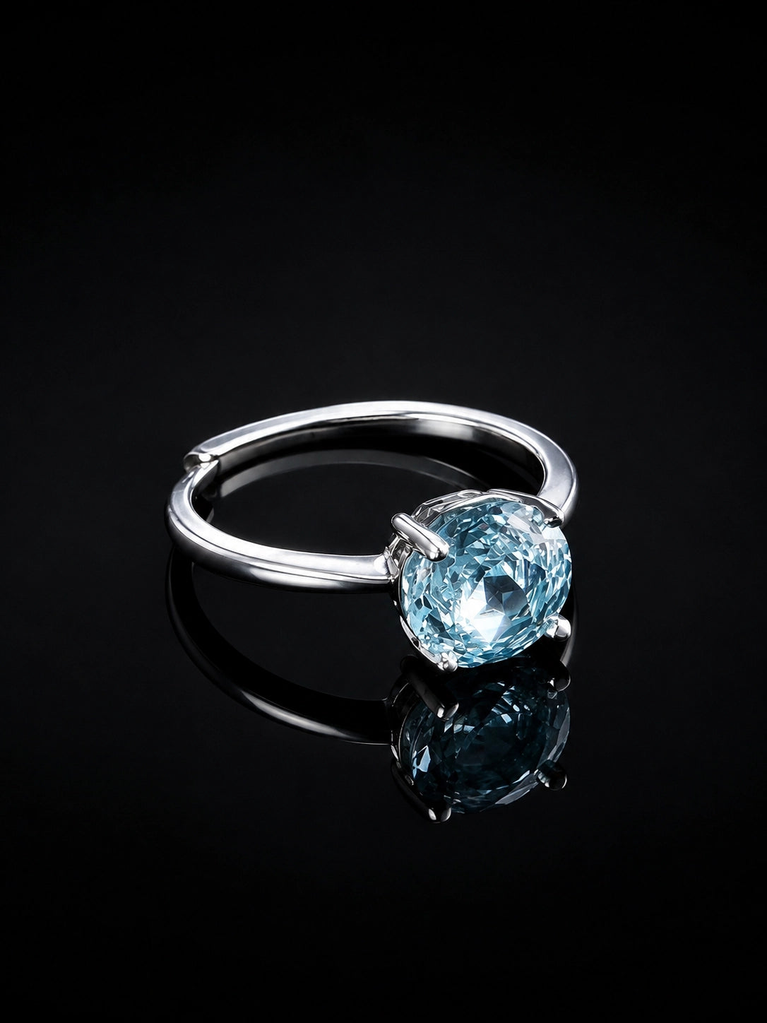 Gold-Plated Open-Band Ring With An Oval Center Stone And Double Halo