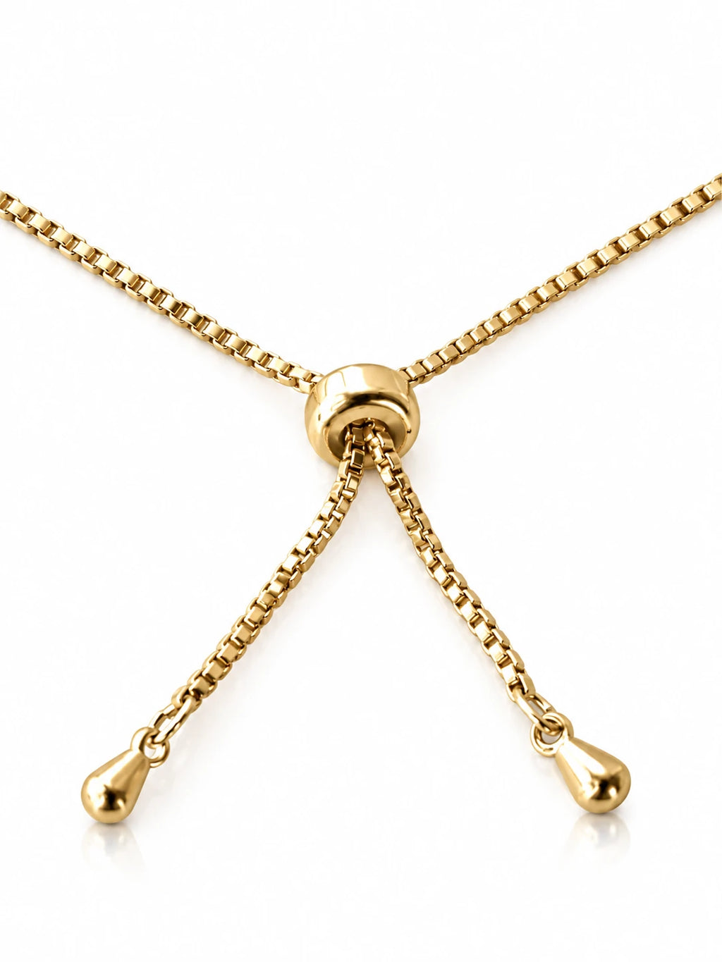Close-up of Oval Double Halo Gold Bracelet on a white background