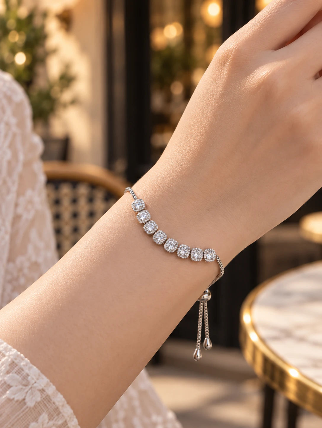 Silver Pav¡§| U-Cuff Bracelet