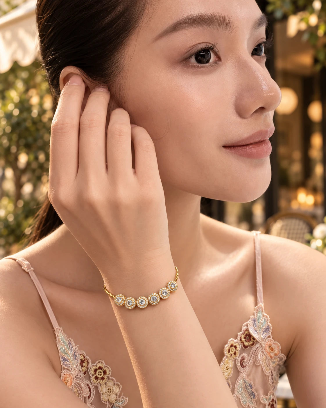 Gold Pav¡§| U-Cuff Bracelet