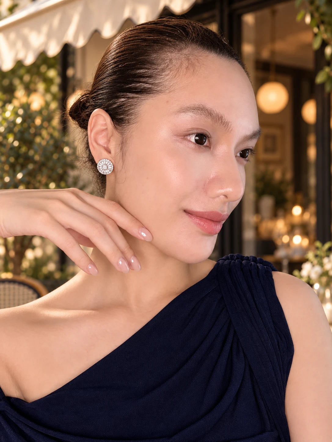 Sunburst CZ Stud Earrings